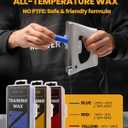 OutdoorMaster Ski Snowboard Tuning and Waxing Kit with Waxing Iron,Ski Wax,Edge Tuner,Brush,Wax Scraper,Ptex,Fixer Screw,Rubber Band (Upgrade)