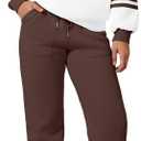 Herseas Womens 2 Piece Vacation Outfits Sweatsuit Plus Size Color Block Crewneck Pullover Sweatshirt Joggers Pants Fleece Tracksuit Matching Set Dark Brown Large 12 14