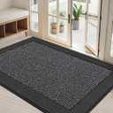 BEQHAUSE Indoor Door Mat 32" x 48", Dirt Trapper Door Mats Non-Slip Entryway Rugs Washable, Resist Dirt Absorbent Welcome Mat, Low Profile Floor Mats for Front Back Door and Entryway, Charcoal