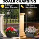 2 Pack Outdoor Flower Pots 2 in 1, Metal Solar Lamp Post Lights Waterproof, Solar Post Lights with Planter, Wall Mount or Freestanding, Decoration for Yard Patio Porch Pathway
