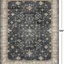 Black Farmhouse Washable 8x10 Area Rugs for Living Room, Bedroom, Dining Room Kitchen Table Rug for Under Table, Office, Dark Charcoal Tumble Stain Resistant Non-Slip Large Washable (8x10 Black/Multi)