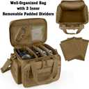 DSLEAF Tactical Range Bag for 4 Handguns, Pistol Shooting Range Bag with 6X Magazine Slots and Extra Pockets for and Essentials