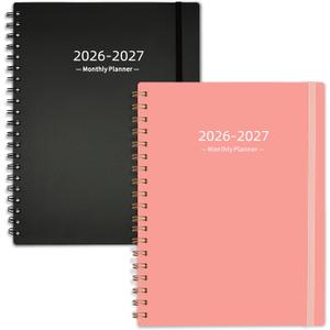 2026-2027 Monthly Planner (7.6'' x 9.6''), from Jan 2026-Jun 2027, 18 Months Calendar 2026 Planner, Agenda Book with Tabs & Pocket, Black