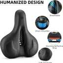 ROCKBROS Bike Seat for Men Women Comfort Wide Gel Bike Seat Replacement,Breathable Waterproof Padded Bicycle Saddle, Compatible with Cruiser/Mountain/Fat Bikes