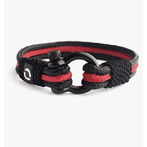 Mens Rope Bracelet - Stainless Steel Black Shackle, Extremely Durable and Scratch Resistant Waterproof Paracord, Handmade, Nautical Wristband for Men, 6.5 inches