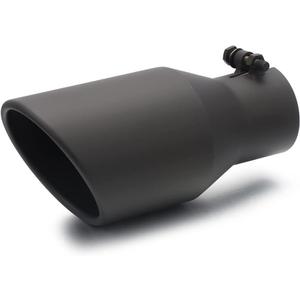 LCGP 2.5 Inch Inlet Exhaust Tip, 2.5" x 4" x 9"Black Exhaust Tailpipe Tip for Truck With Bolt On Design