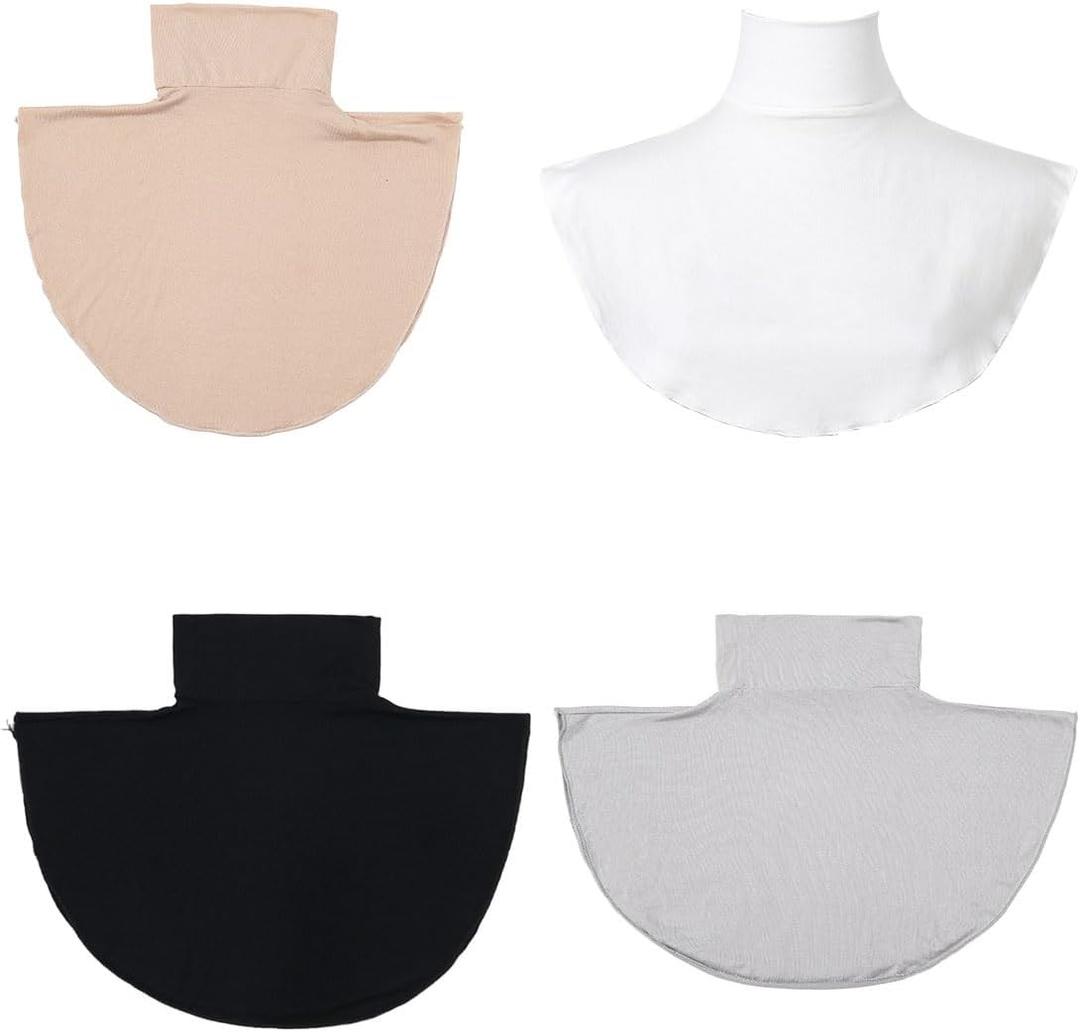 Men Women's Turtleneck Dickey Collar, High Neck Mock Sweater Insert, Solid Color Layering Accessory for Hoodie