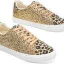 AISFAES Glitter Sparkly Low Top Sequins Lace Up Tennis Shoes Comfort Bling Fashion Shiny Walking Shoes, Size: 12 Women/10 Men