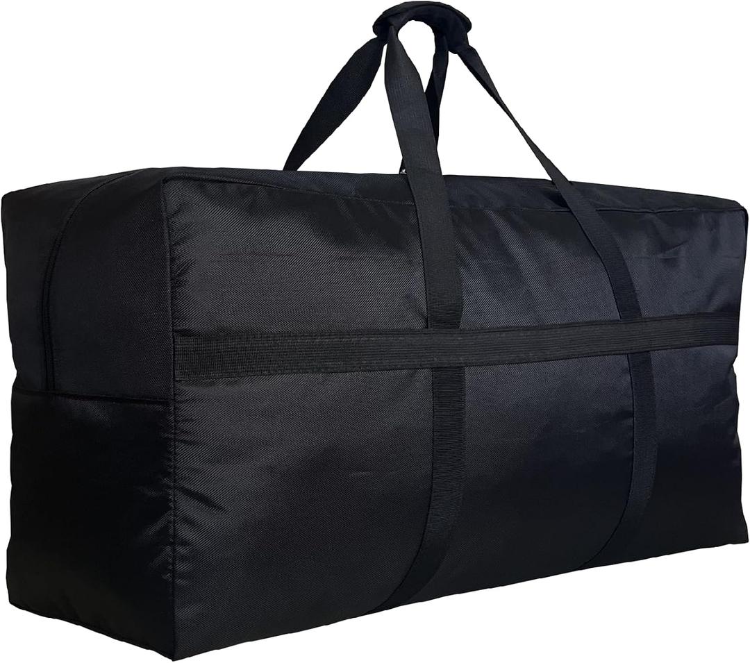 Extra Large Storage Duffle Bag for Travel, Big Foldable XL Duffle Bag for Traveling - Black