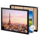 ALL4JIG Premium Wooden Puzzle Picture Frame with 5-Puzzle Storage Capacity for 1000 Piece Puzzles, Tool-Free Easy Assemble Display, Non-Glue Mounting Kit & Hanging Hardware Included (29" x 25")