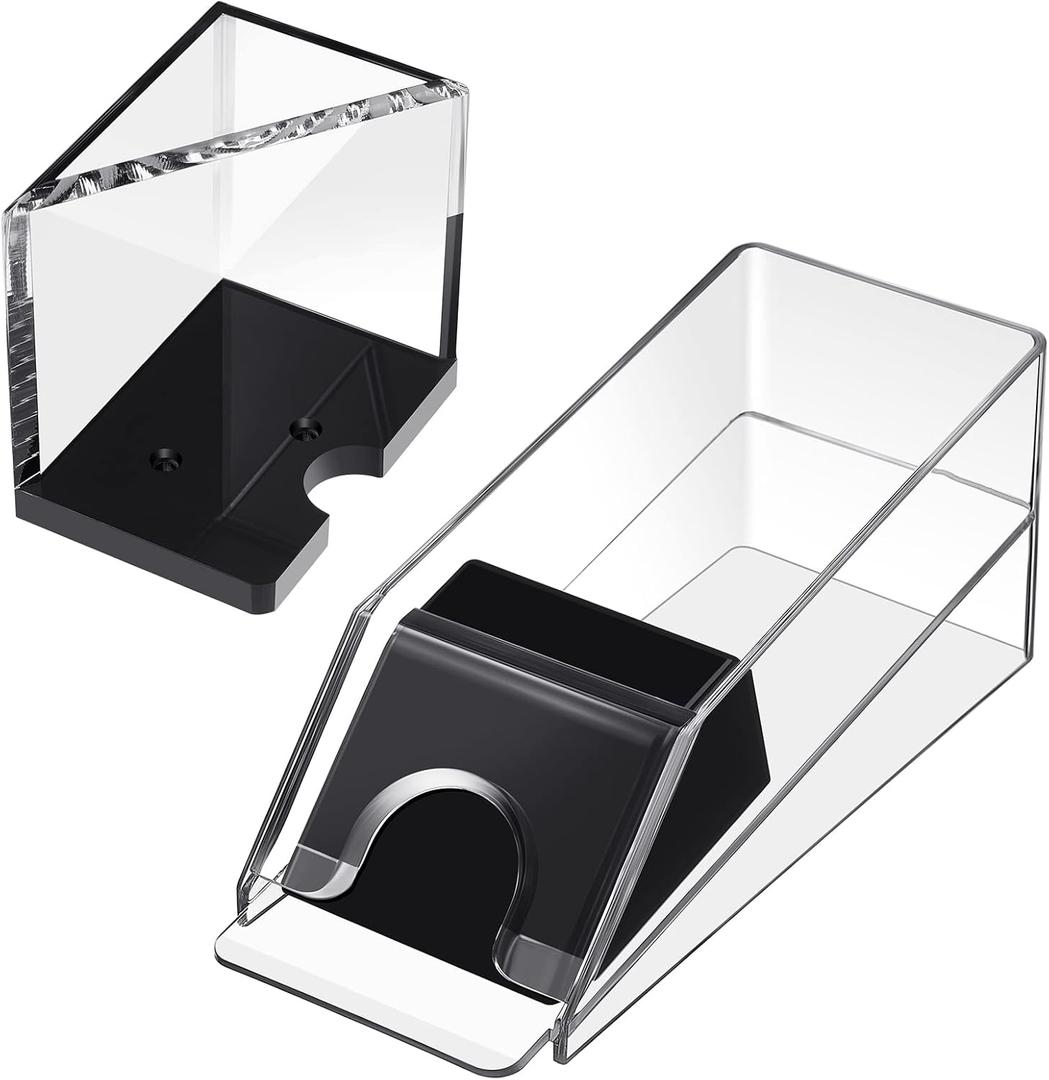 Honoson Blackjack Shoe and Discard Tray Clear Acrylic Blackjack Dealing Shoe Card Dispenser for Playing Cards Discard Holder Trays for Game Poker Accessories(4 Deck)
