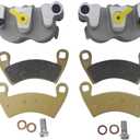 M MATI Front Left Right Brake Caliper Set with Pads without Mounting Bracket for Polaris Ranger 4X4 500 EFI 570 4X4 700/800 900 902D 1000 HST RZR 4 800 900 1000 XP/XP 4/S4 RS1 GEM GENERAL 1000 Pro XD
