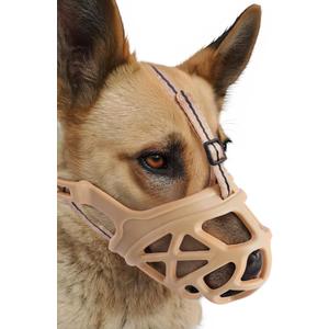 Dog Muzzle, Breathable Basket Muzzles for Dog, Stop Biting, Barking and Chewing, Best for Aggressive Dogs (Brown, Medium)