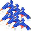 Zhengmy 6 Pcs Mini Glue Gun Crafts Hot Melt Guns Low Temp Glue with Burn Protection Fast Preheating and Easy Squeeze Trigger for School DIY Arts Class Projects Home Quick Repairs, 20 W (Blue)