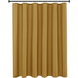 Biscaynebay Hotel Quality Extra Long Fabric Shower Liners 72" Width by 84" Length, Gold Water Resistant Bathroom Curtains Rust Resistant Grommets & Weighted Bottom Hem Machine Washable