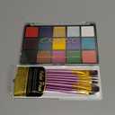 UCANBE Face Body Paint Set, 15 Colors Painting Palette Makeup Kit with 10 Pcs Professional Artist Brushes for Halloween Cosplay Party (Classic)