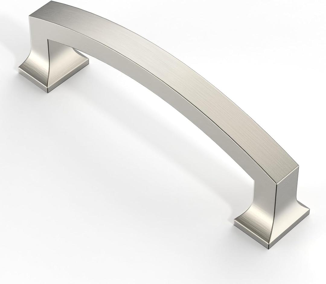 Asidrama 10 Pack 3.75 Inch(96mm) Brushed Satin Nickel Kitchen Cabinet Handles, Cabinet Pulls Kitchen Cabinet Hardware for Cupboard Drawer Pulls