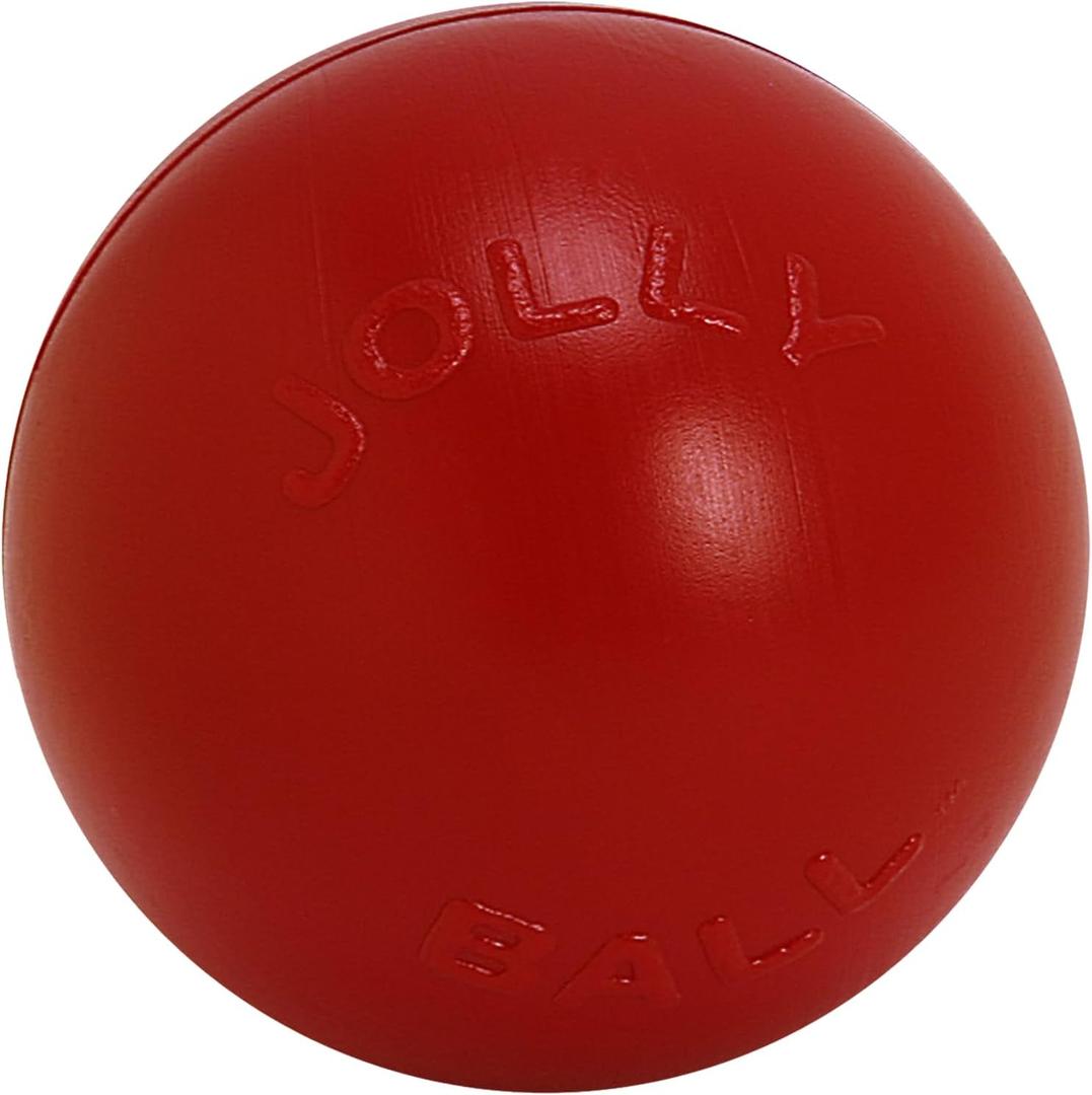 Jolly Pets Push-n-Play Ball Dog Toy, 14 Inches/Extra-Large, Red All Breed Sizes