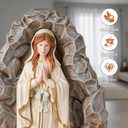 Our Lady of Lourdes Statue, 18 in Religious Garden Statue, Blessed Catholic Praying Statue Durable Sculptures for Home, Yard, Patio Decor