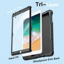 JETech Kids Case for iPad 9.7-Inch (6th/5th Generation, 2018/2017 Model) with Built-in Screen Protector, Shockproof Full-Body Handle Stand Tablet Protective Cover (Black)