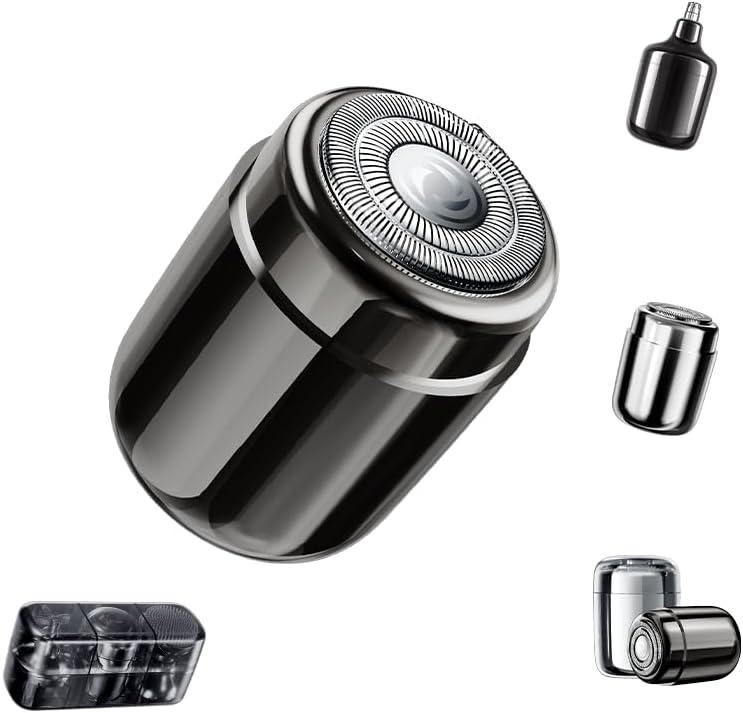 Car Shaver, Stainless Steel Portable Electric Razor for Shaving on The Go (Black)