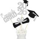 3 x 24Pcs Silver 2026 Graduation Centerpieces Sticks, Graduation Party Centerpieces for Tables Silver Graduation Table Centerpieces 2026 for Graduation Table Decorations 2026 Silver