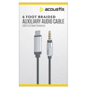 ACX USB C TO 3,5MM CABLE 6FT BK