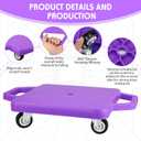 Deekin 16 Pieces Scooter Boards with Handles - Plastic Caster Sitting Scooter for Kids Indoor or Outdoor Physical Activities, Sports and Play Equipment
