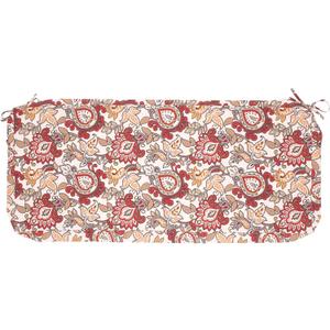 Magpie Fabrics Patio Bench Cushion Cover 45x18x3 Inch, NO Insert! Water Resistant Outdoor Loveseat Replacement Cover with Zipper (Botanical Red Orange)