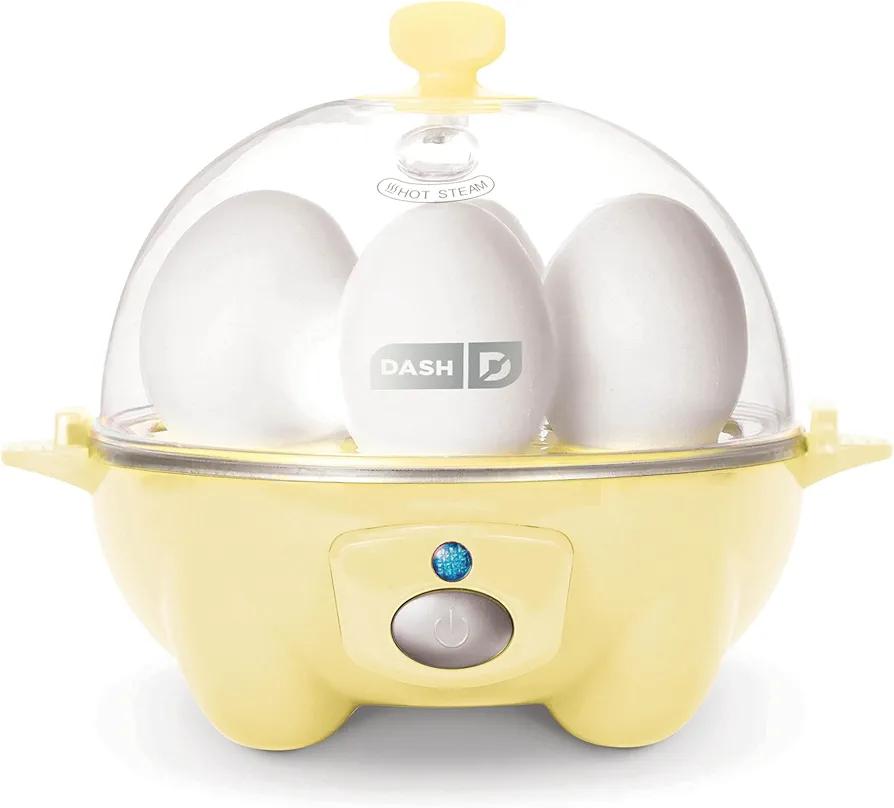 DASH Rapid Egg Cooker: 6 Egg Capacity Electric Egg Cooker for Hard Boiled Eggs, Poached Eggs, Scrambled Eggs, or Omelets with Auto Shut Off Feature - Yellow