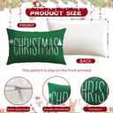 OTOSTAR Christmas Pillow Covers 16x24 Inch Merry Christmas Green Throw Pillow Cover Winter Holiday Lumbar Cushion Case Decoration for Sofa Couch (Green)