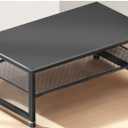 Desk Organizers and Accessories, 2-Tier Metal Computer Monitor Stand Riser, Desk Organizer for Monitor, Printer & Laptop Stand, Desktop Workspace Organizers for Office Supplies(Black)