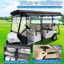6 Passenger Golf Cart Enclosure for Club Car Villager 120" Extended Roof, 600D Waterproof Rain Cover with Full Roll-Up Clear Windows & Door, Zipper Side Mirrors Opening & Windproof Design