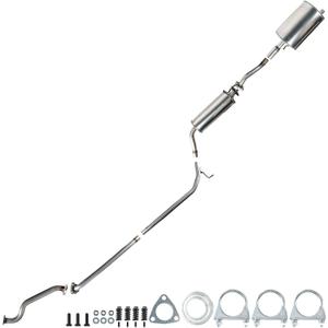Exhaust Front Pipe Resonator Muffler System Kit Compatible with 2006-2011 Honda Civic 1.8L, #53697, 48344, 54668