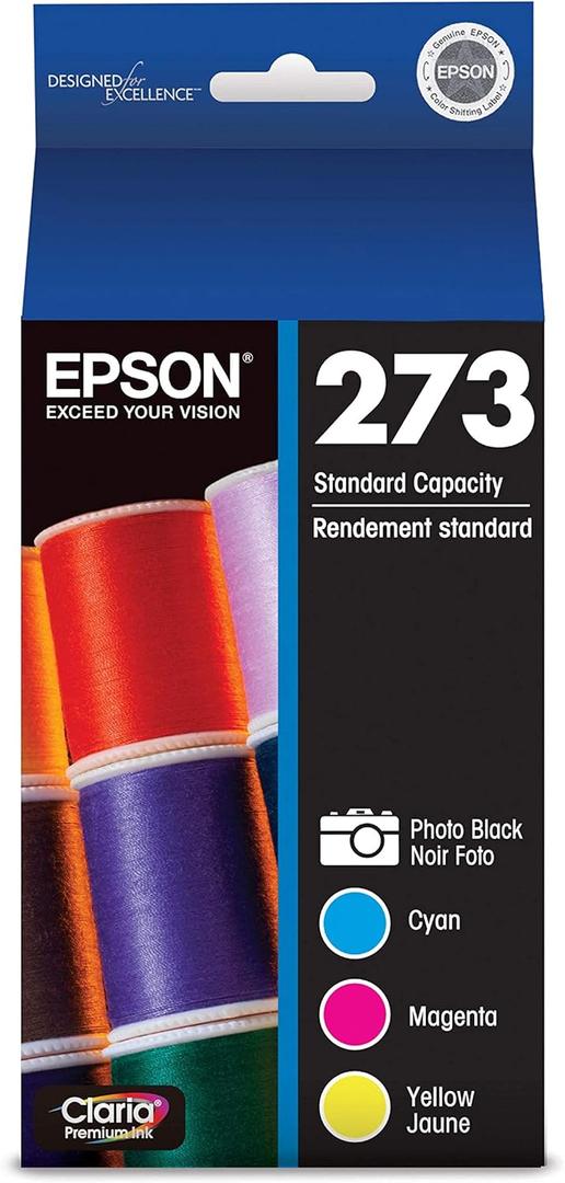 EPSON 273 Claria Ink Standard Capacity Photo Black & Color Combo Pack (T273520-S) Works with Expression Premium XP-520, 600, 610, 620, 800, 810, 820