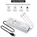 LED Driver 300 Watts (100W X3) 25A Waterproof IP67 Power Transformer Adapter 90-265V AC to 12V DC Low Voltage Output, with 3-pin Plug 3.3 ft LED Cable for LED Lighting Outdoor Light and Any 12V DC