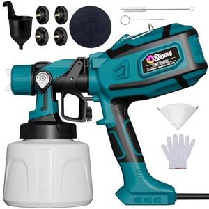 Paint Sprayer, 850W HVLP Spray Gun with 1400ml Detachable Container, Electric Paint Sprayers with 4 Nozzles & 2 Patterns - Portable Spray Guns Perfect for Fences, Sheds, Walls, Garden