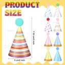 Panitay 40 Pcs Colorful Mini Small Party Hats for Stuffed Animals Paper Cone Tiny Birthday Hats Games Accessories(Cute Style)