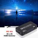 HDMI Switch 4x1 with Audio Extractor, 4K@60Hz Ultra HD HDMI Switcher with Optical TOSLINK SPDIF, 3.5mm Audio Support ARC Function, 3D, 1080P @120Hz, 4Kx2k @60Hz HDTV (IR Wireless Remote Control)
