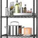 SINGAYE 5 Tier Storage Shelves Wire Shelving Unit Shelve Metal Kitchen Laundry Room Organization Home Pantry Closet Bathroom Organizers Garage Rack Estantes Para Cocina 14" D x 24" W x 59.5" H Black