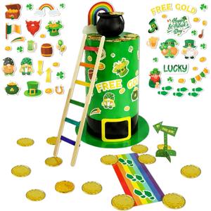 JUESMOS St Patrick's Day Leprechaun Trap Kit for Kids St Patricks Day Decorations Leprechaun Trap Crafts Kit How to Catch A Leprechaun Kit for Kids Classroom Activities St Patrick's Day Gifts