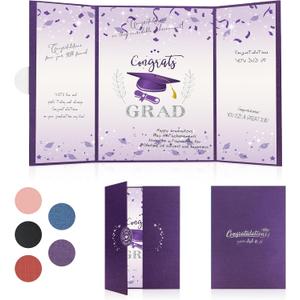 2 x Graduation Party Decorations 2026 Purple Graduation Guest Book Signature Book to Sign in Book for Guests Class of 2026 Graduation Announcements Big Congrats Grad Card Graduation Party Supplies Decor