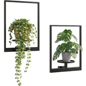 2 Pack Plant Stand Indoor Outdoor Hanging Planters for Indoor Plants Wall Plant Holder for Indoor Plants Plant Frames Wall Decor for Livingroom Bedroom Balcony Patio