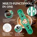 Silicone Magnetic Measuring Spoons, 2 Pack Coffee Measuring Spoons(4-size) - Equipped with strong N50 magnets  securely attach to any metal surface, Suitable for dry and liquid ingredients(Green)