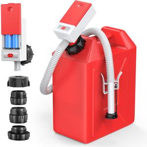 Automatic Fuel Transfer Pump with Auto Stop Sensor Overfill Protection, Fast and Safe Portable Gas Can Pump with 3 Can Adapters & 51'' Extra Long Hose for Oil, Diesel, Gasoline