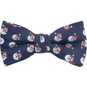OCIA Holiday Pre-Tied Bowtie Christmas Halloween Festival Pattern Bow Tie for Men Boys (A Navy -Santa Claus)