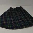 Women's Pleated Vintage Skirts Floral Print Casual Midi Skirt A-Green-Navy Plaid Small, Green Navy Plaid 