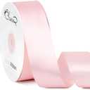Double Faced Light Pink Satin Ribbon, 1-1/2 Inches 50 Yards Fabric Ribbon Roll for Flower Bouquets, Gift Wrapping, Handmade Craft, Wedding Party Decoration