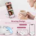 With Safety Lock for Apple AirPods 4 Case,Clear Floral Cute AirPod 4th Generation Case with Phone Stand & Cleaning Kit for Women Girly-Blue Narcissus