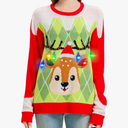 MGparty Ugly Christmas Sweater for Women 2025 Christmas Cute Light Up Sweaters Holiday Party Novelty Funny Pullover Size XL
